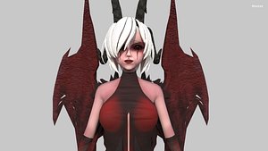 3D Devisngel Female Character 3D Model with High-Detail Textures