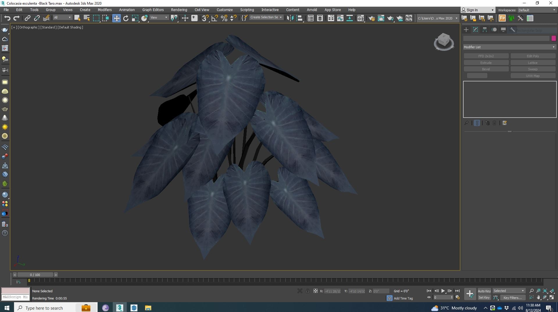 Colocasia esculenta -Black Taro 3D model https://p.turbosquid.com/ts-thumb/Ph/M4ivJO/N0/colocasiaesculentablacktaromaxview/jpg/1726398610/1920x1080/fit_q87/ecaf9b1ea3fb60f0affe75c71637dfc25dc0f686/colocasiaesculentablacktaromaxview.jpg