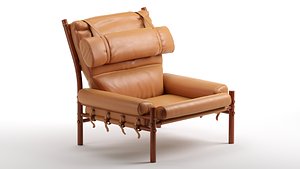 Scandinavian Modern Arne Norell Leather Inca Lounge Chair model