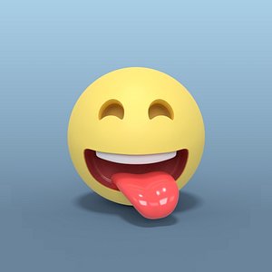 3D smiley smile laugh model