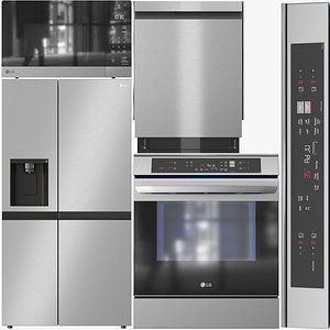 LG Appliance Collection 05 LSIL6332FE MSER0990S LDPH5554S LRSXC2306S 3D model