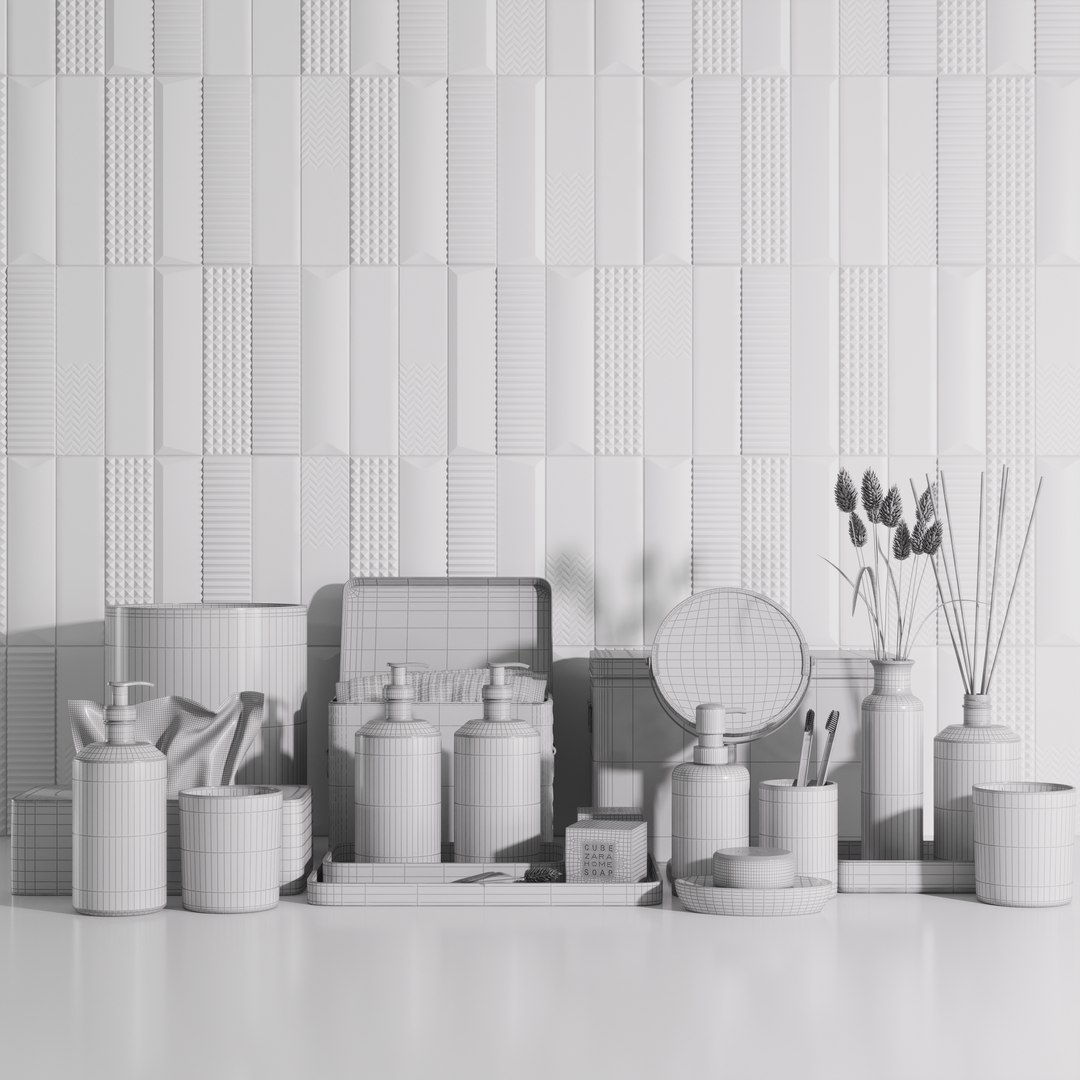 Zara Home Bathroom Set 3D - TurboSquid 1580122