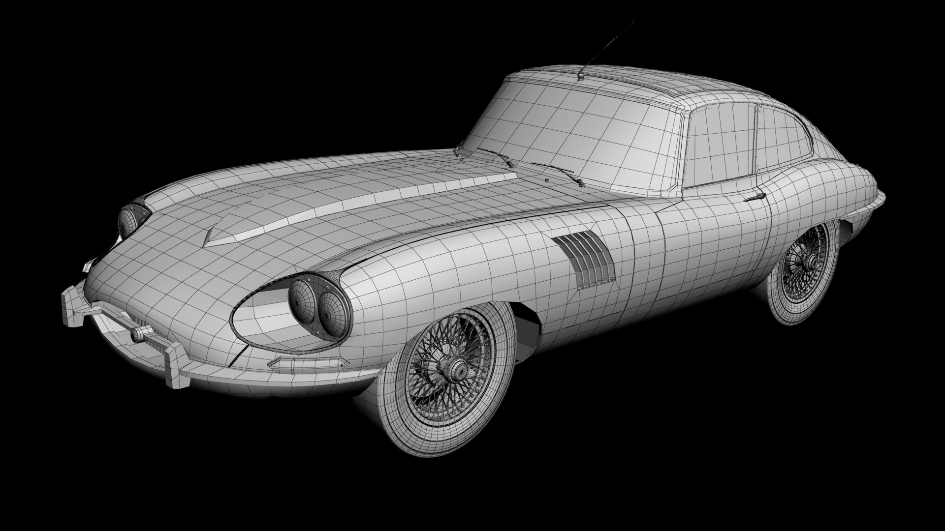 3D Jaguar Etype QuadHeadlight Model TurboSquid 2058331