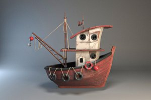 3D model old fishing boat