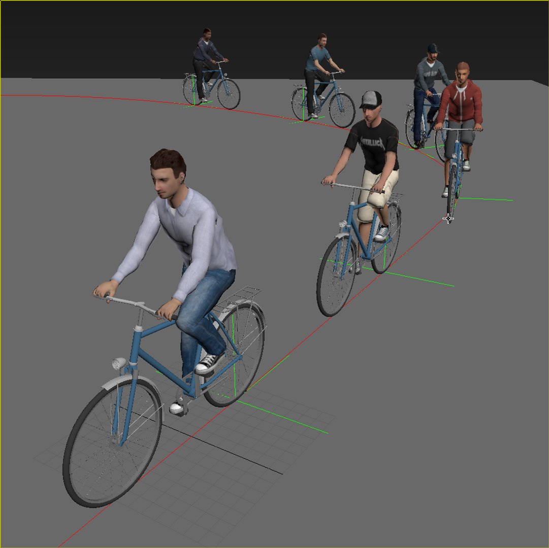 3d Model Cyclists Animation