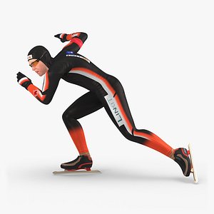 Speed Skater 2 Pose 3 3D Model