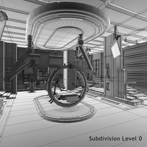 3d futuristic sci fi laboratory