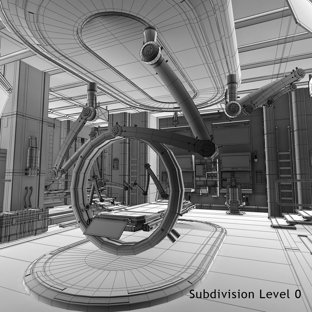 3d futuristic sci fi laboratory