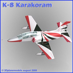 training jet k-8 karakorum 3d model