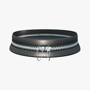 3D Zip Collar Necklace model