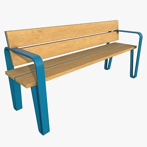 3D Bench 5 with PBR 4K 8K