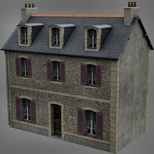 3d traditionnal house brittany model