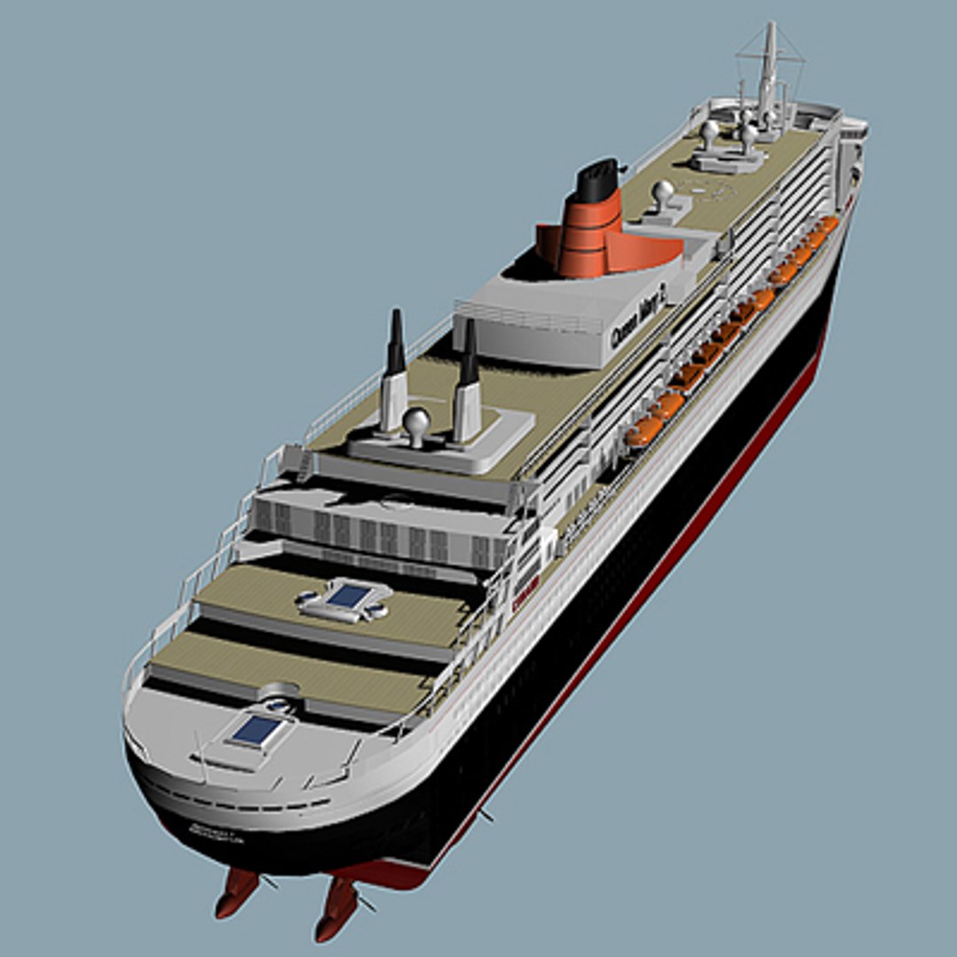 queen mary 2 ships 3d model