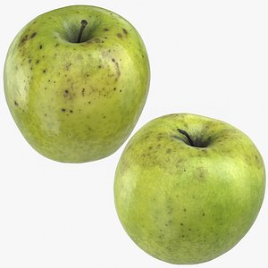 3D granny smith apples 03 model