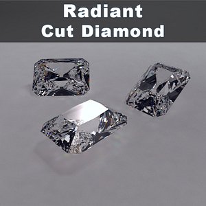 radiant cut diamond 3d model
