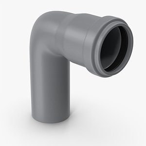 Grey 90 Degree PVC Pipe 3D model