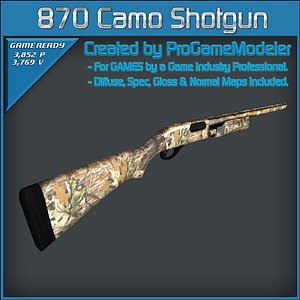 remington 870 express camo 3d max
