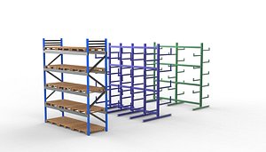3D warehouse storage racks 3D model