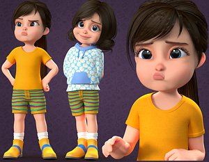 CARTOON CUTE GIRL - RIGGED(1)