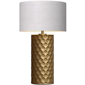 3D model Gold Honeycomb Modern Nightstand Art Deco Table Lamp 3D model