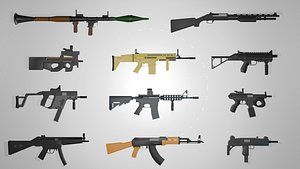 Low Poly Weapon Pack  Vertex Color  Color Palette