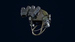 3D Military helmet with night vision goggles