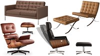 Collection of 4 brand armchairs and sofas