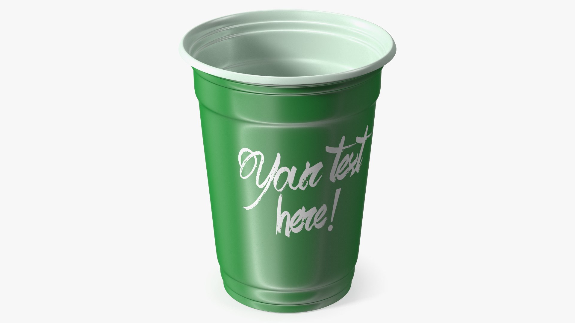 Plastic Cup Your Text Green 3D model preview