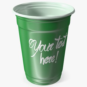 3D Plastic Cup Your Text Green model