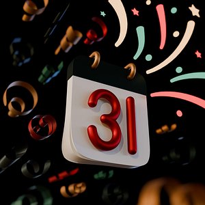 3D New Year Calendar model