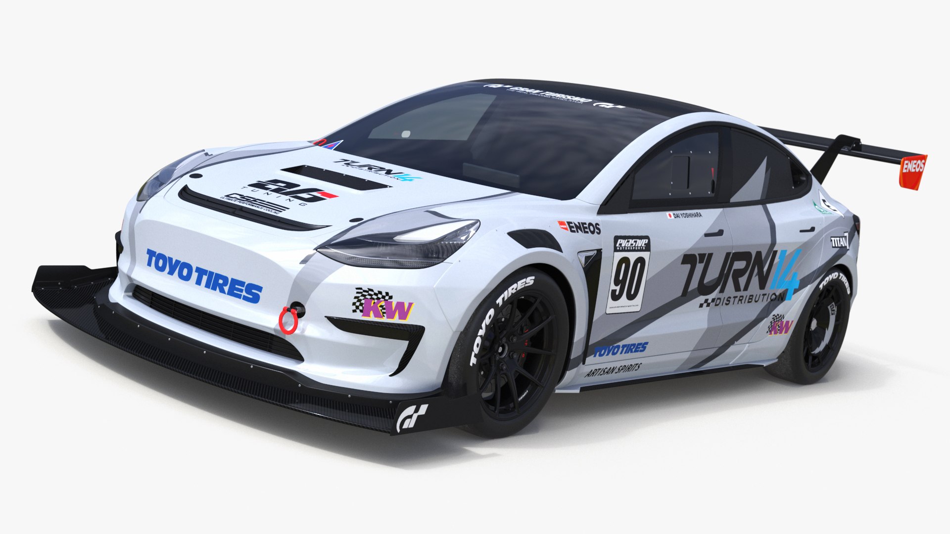 Tesla Model 3 Racing Car 3D model preview