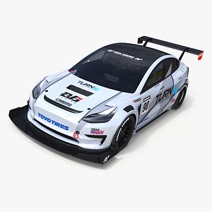 Tesla Model 3 Racing Car 3D model