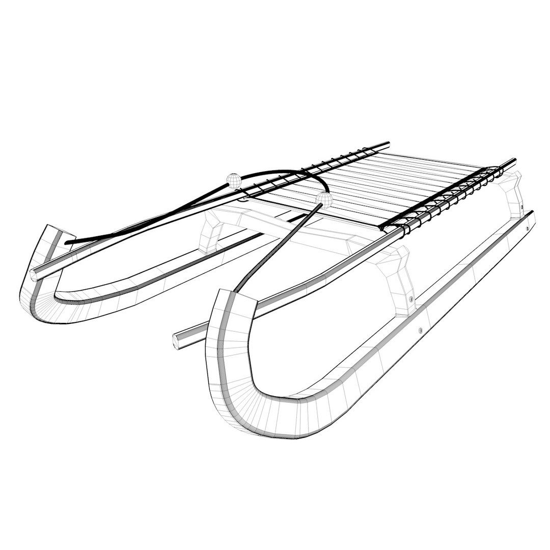 racing sledge sled 3d c4d