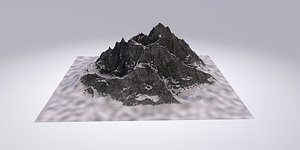 3D snow snowy mountain model