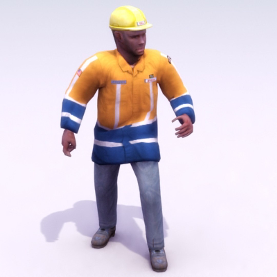 Construction Worker Figure 3ds