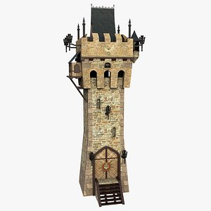 Castle Watch Tower 01 All PBR Unity UE Textures Included