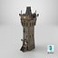 Castle Watch Tower 01 Todas as texturas PBR Unity UE incluídas
