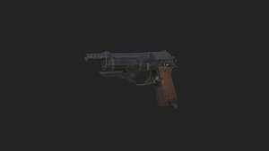 3D Pistol 3D Model 014