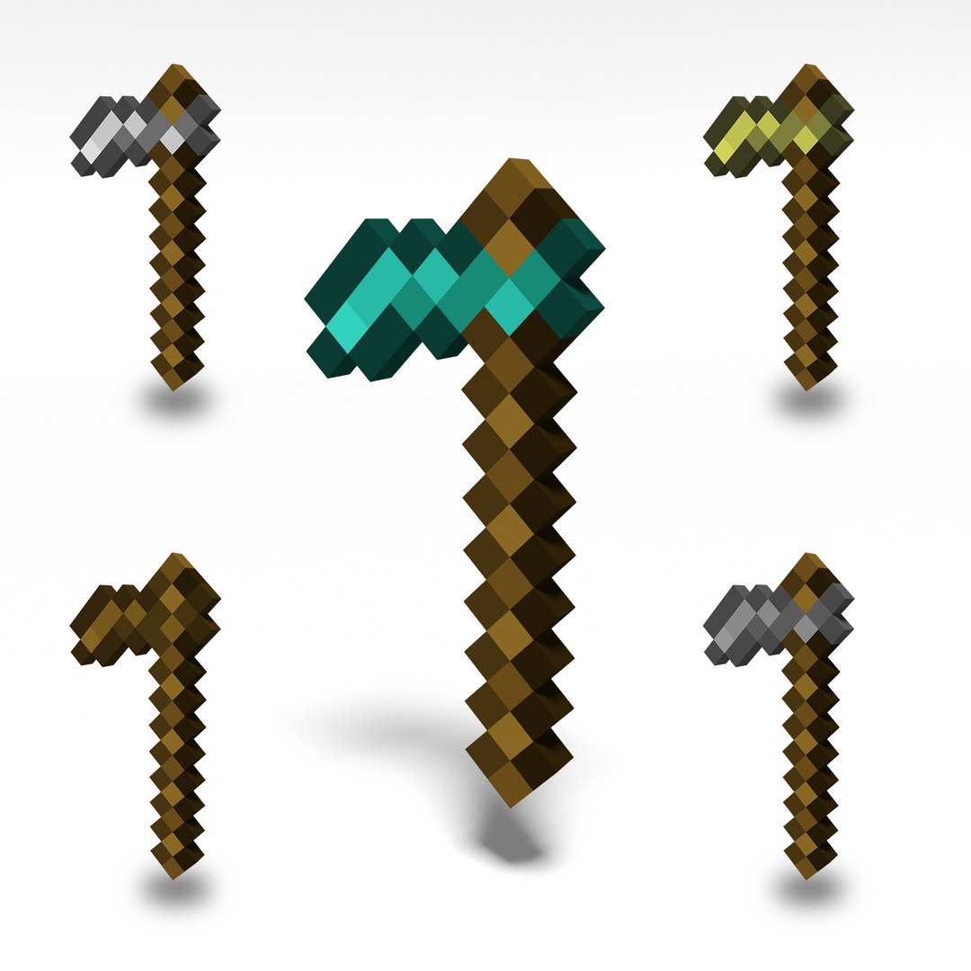 Minecraft hoe 3D model TurboSquid 1381945