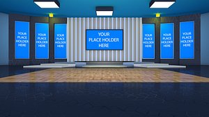 3D virtual set tv studio