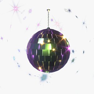 3D Silver Disco Ball Animated model