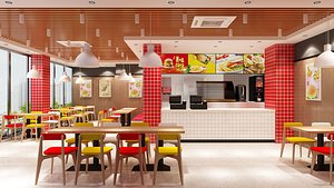 Burger Milk Tea Shop 3D model