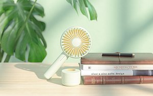 Small fan 4 Modeling and rendering 3D