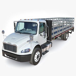 Freightliner M2 106 Stakebed truck with liftgate 3D model