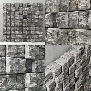 3D panel stone cube