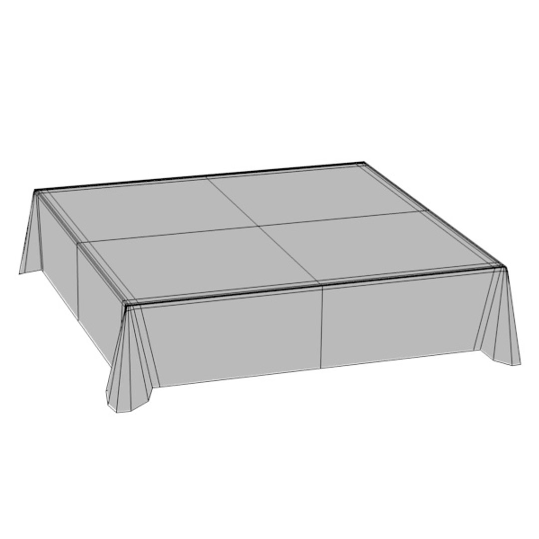 Square Tablecloth 3d Model
