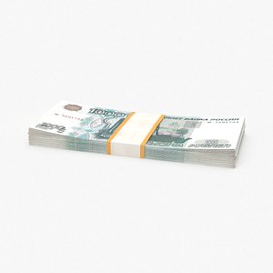 1000 ruble note pack 3d ma