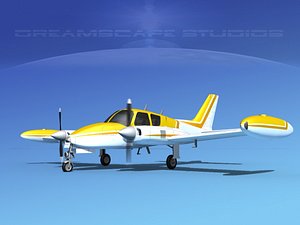 3d model cockpit cessna 310