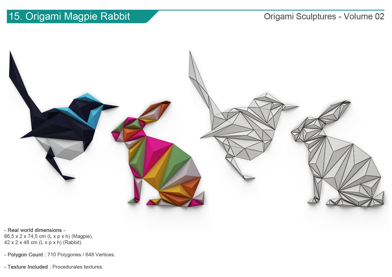 Origami Paper Sculpture Animal 3D Model - TurboSquid 1422892