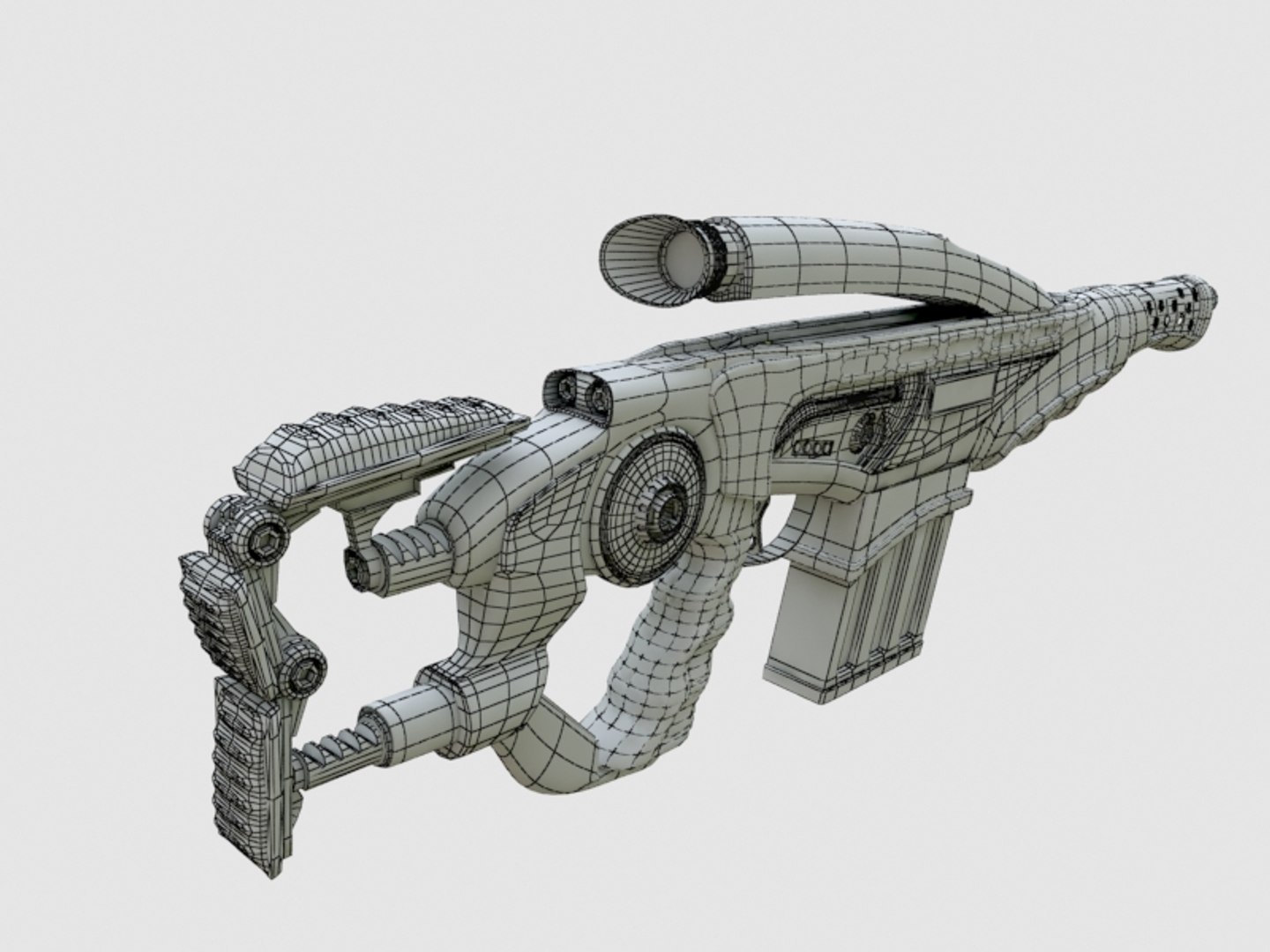 3d model of weapons sci fi rifle